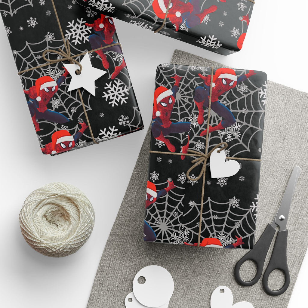Spider Superhero Holiday Wrapping Paper