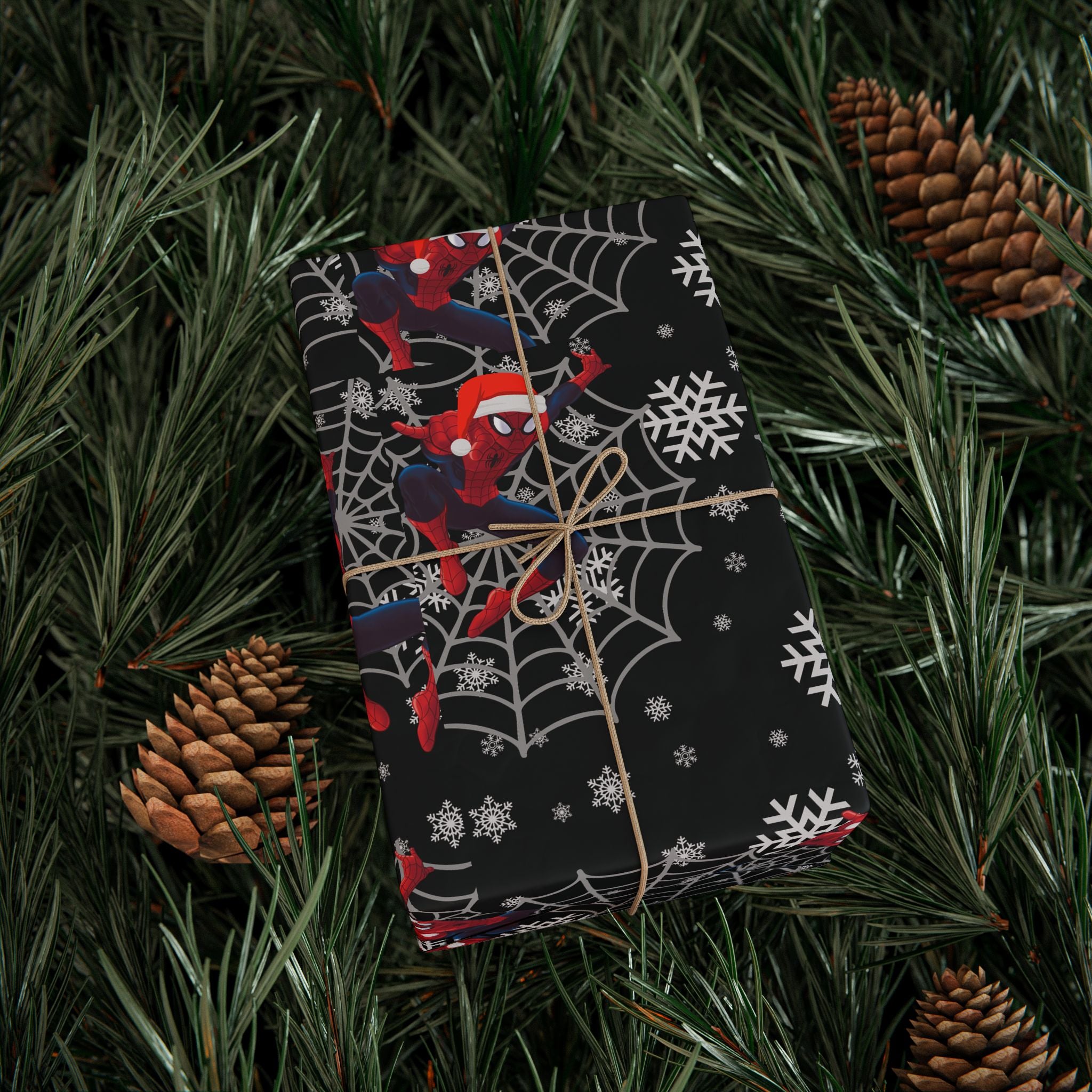 Spider Superhero Holiday Wrapping Paper