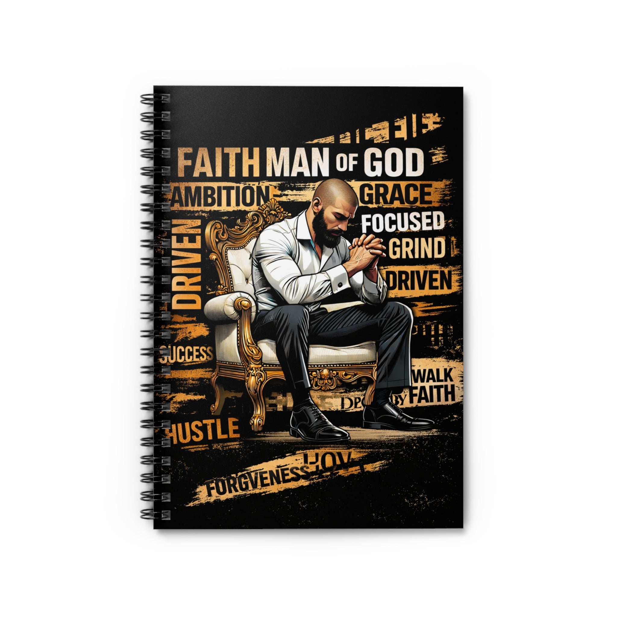 Faith Man of God Spiral Notebook — Inspirational Christian Journal for Men