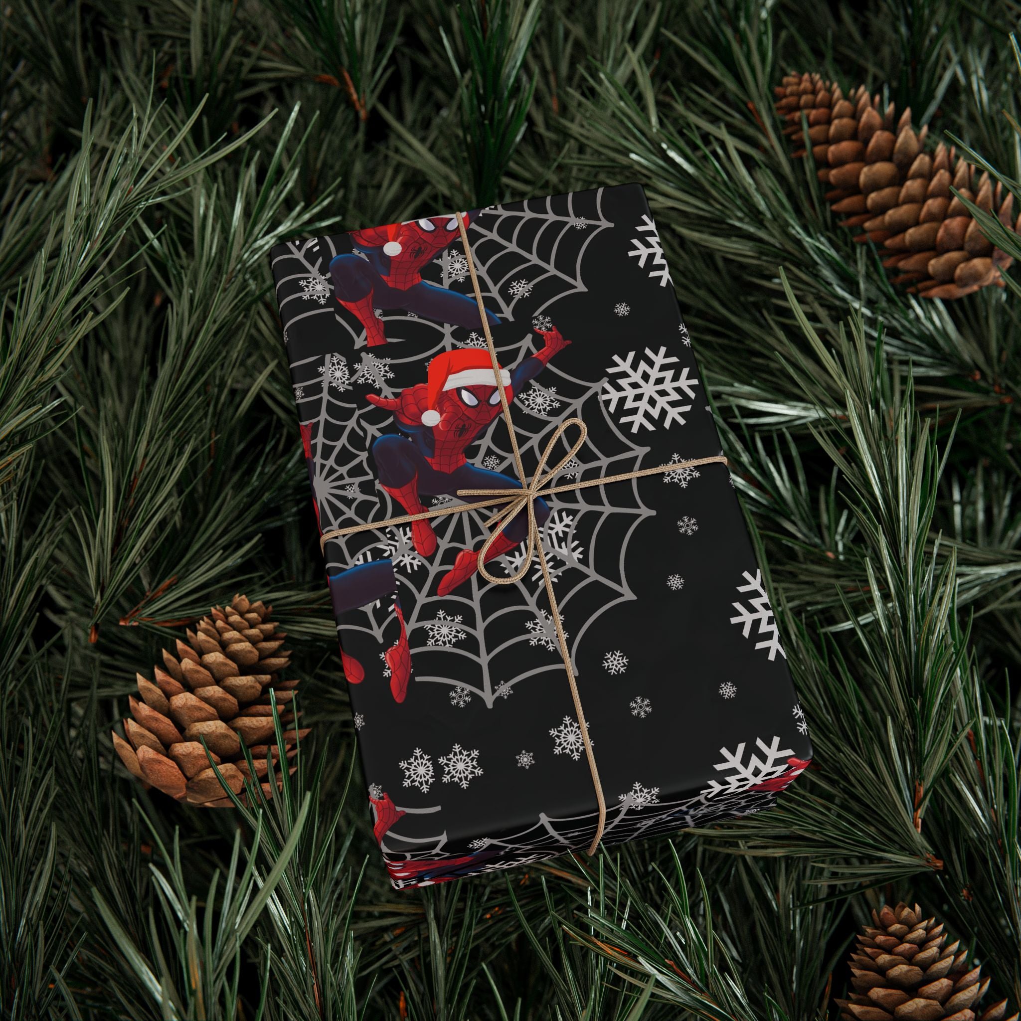 Spider Superhero Holiday Wrapping Paper