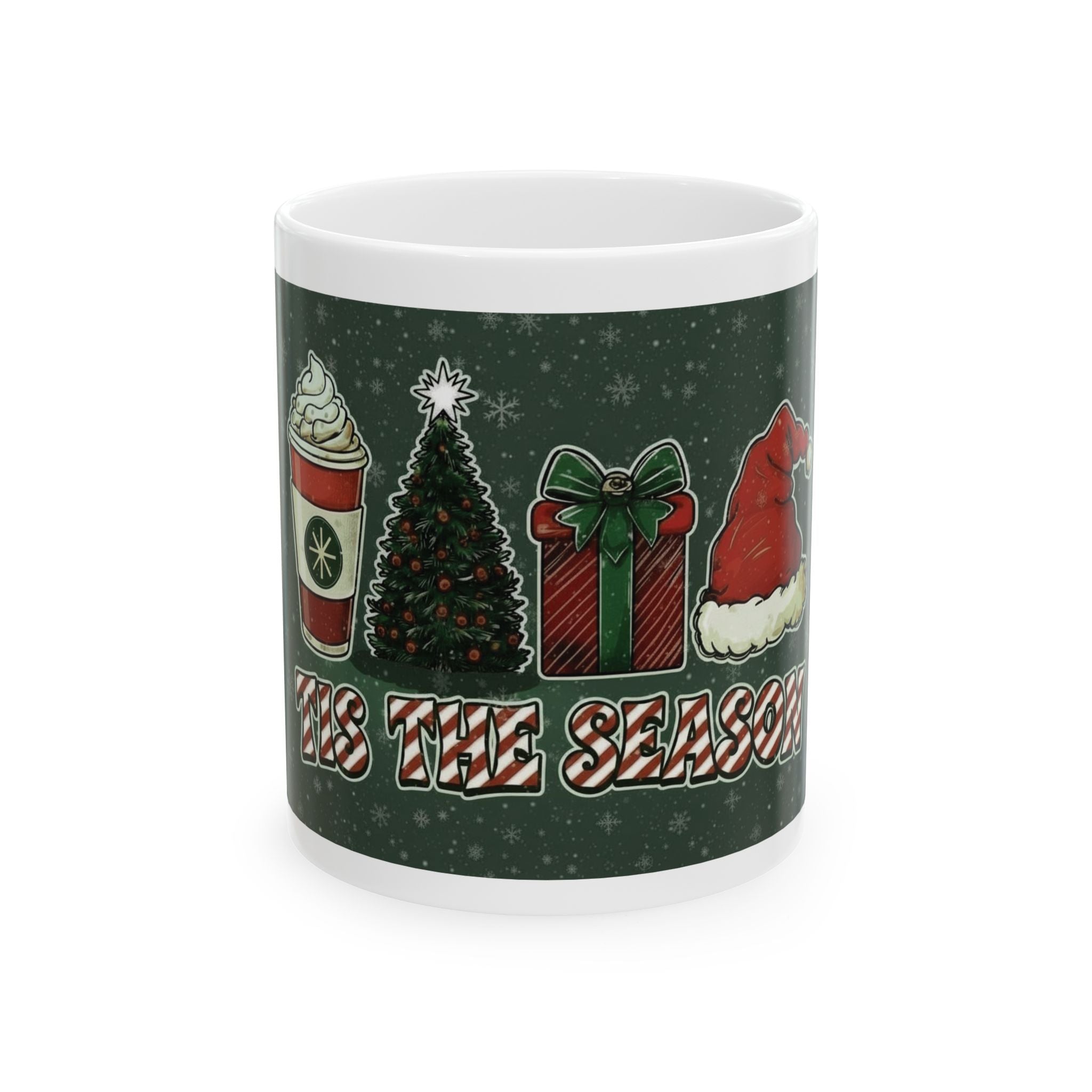 Holiday Icons Ceramic Mug – 'Tis the Season Christmas Coffee Cup (11oz, 15oz)
