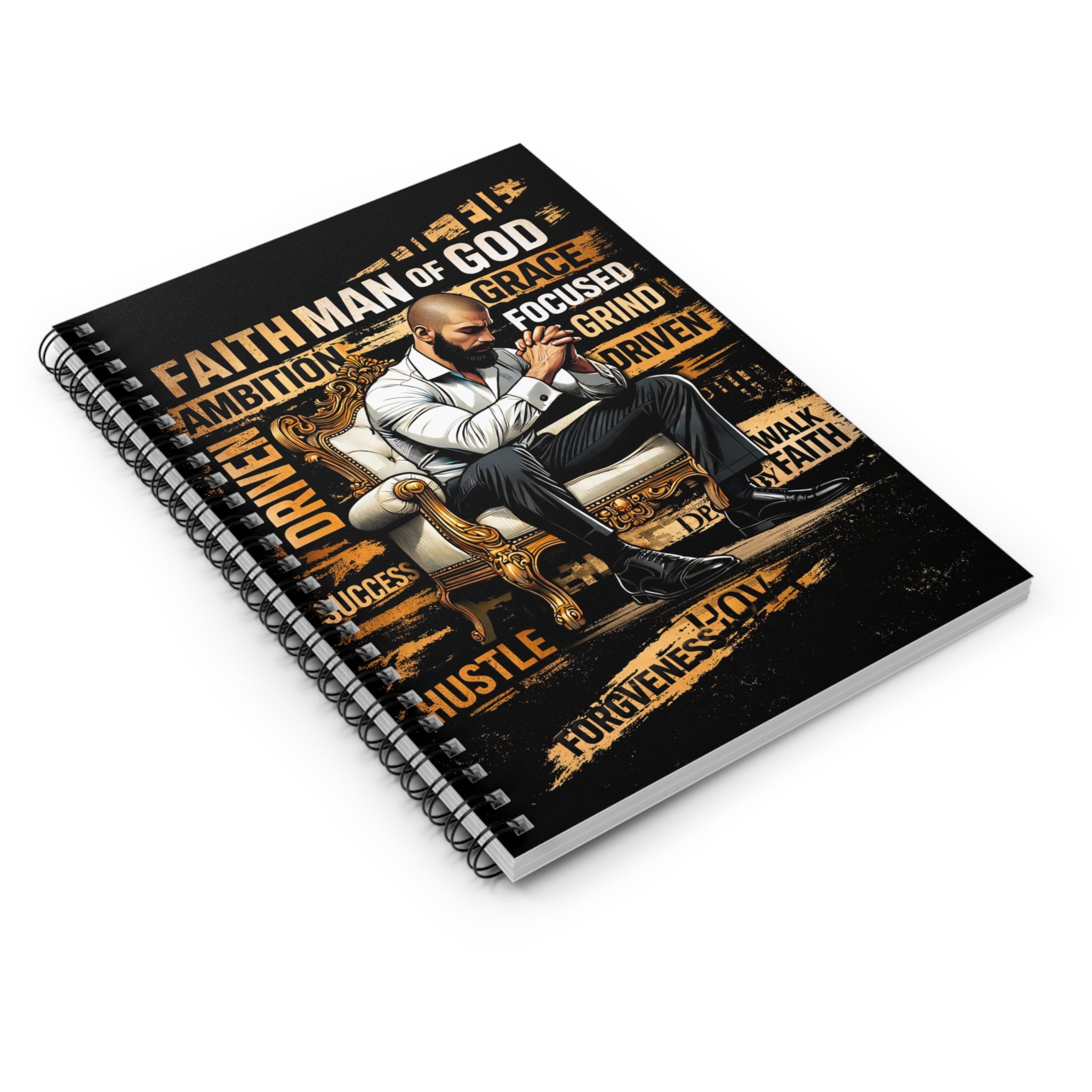 Faith Man of God Spiral Notebook — Inspirational Christian Journal for Men